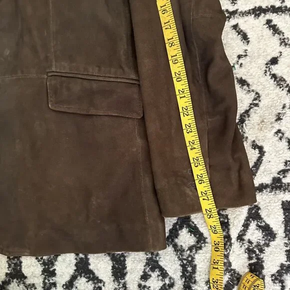 Stetson Western Wear Two-Button Jacket Suede Leather Brown Men's Size XL
